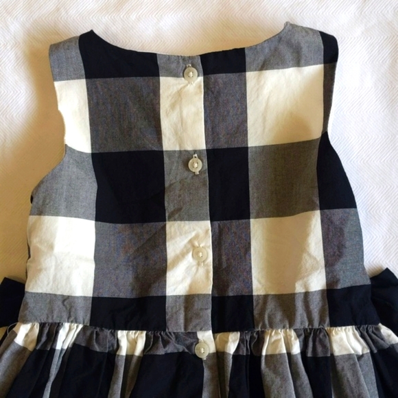 carter's b&w cotton check plaid fit & flare dress with bows 2T toddler girls - Picture 7 of 7